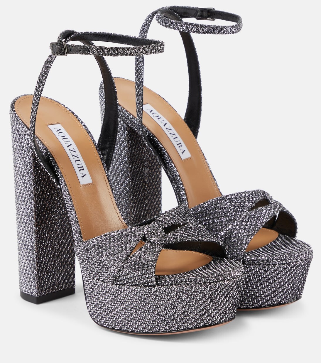 

Босоножки sinner 140 на платформе с эффектом металлик Aquazzura, фиолетовый