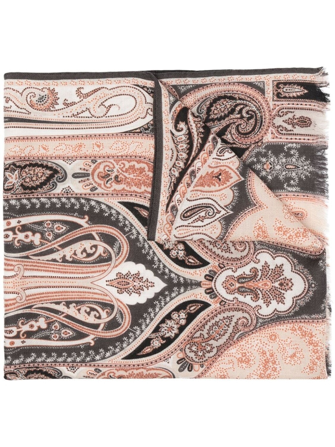 

ETRO шарф с принтом пейсли и бахромой, коричневый