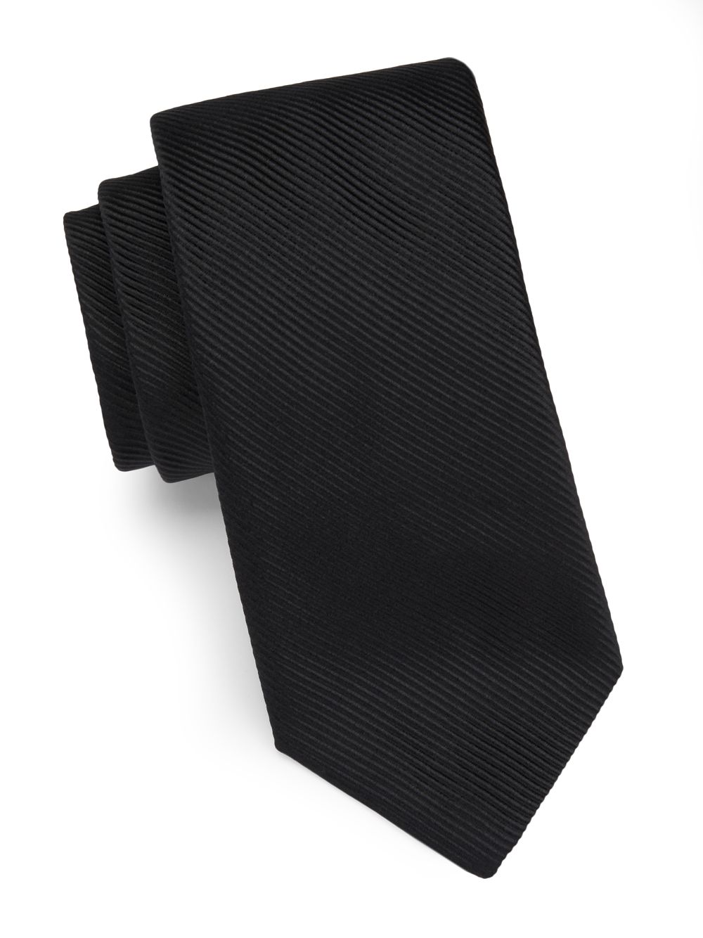 Ребристый шелковый галстук Paul Stuart, черный