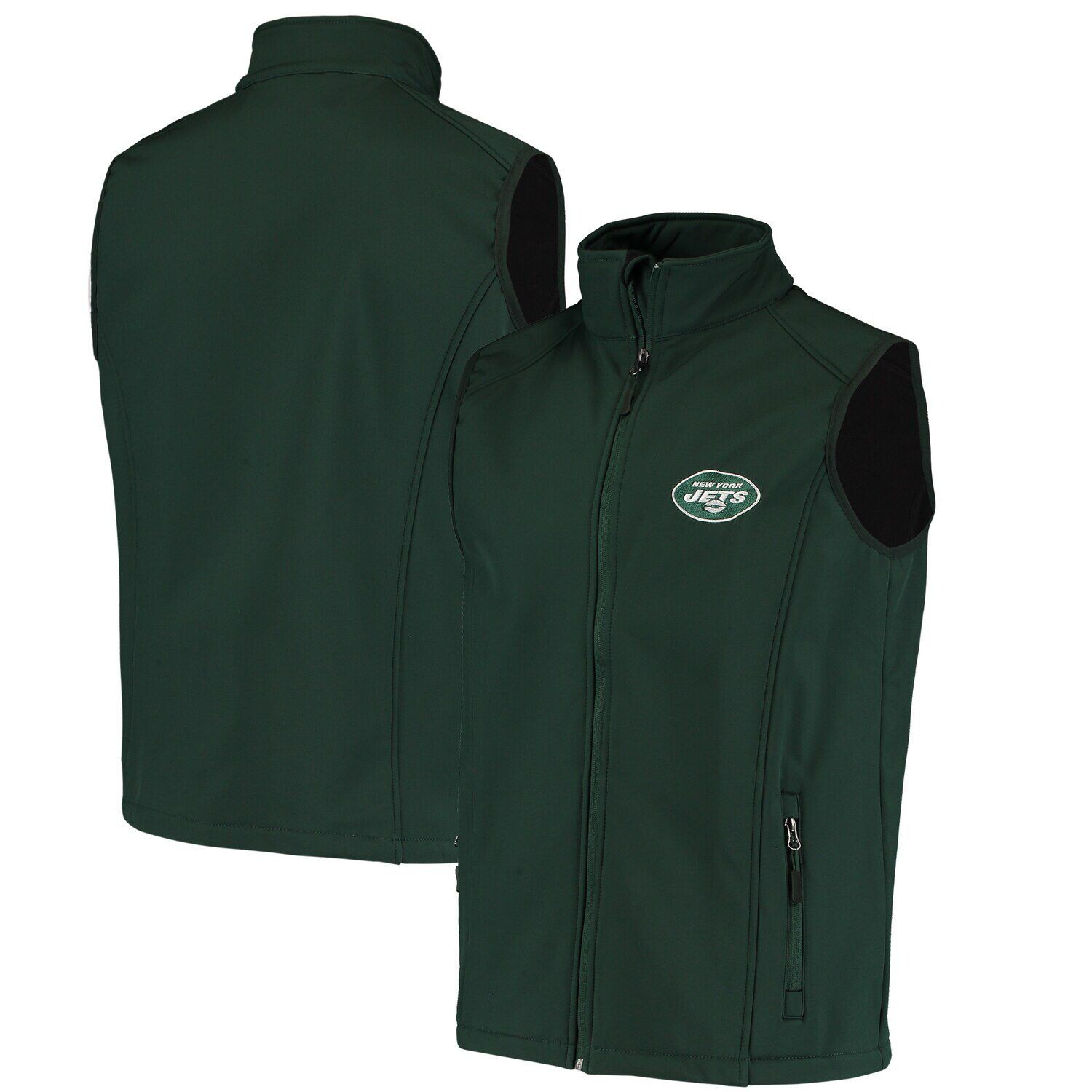 

Мужской жилет Dunbrooke Green New York Jets Circle Archer Softshell с молнией во всю длину