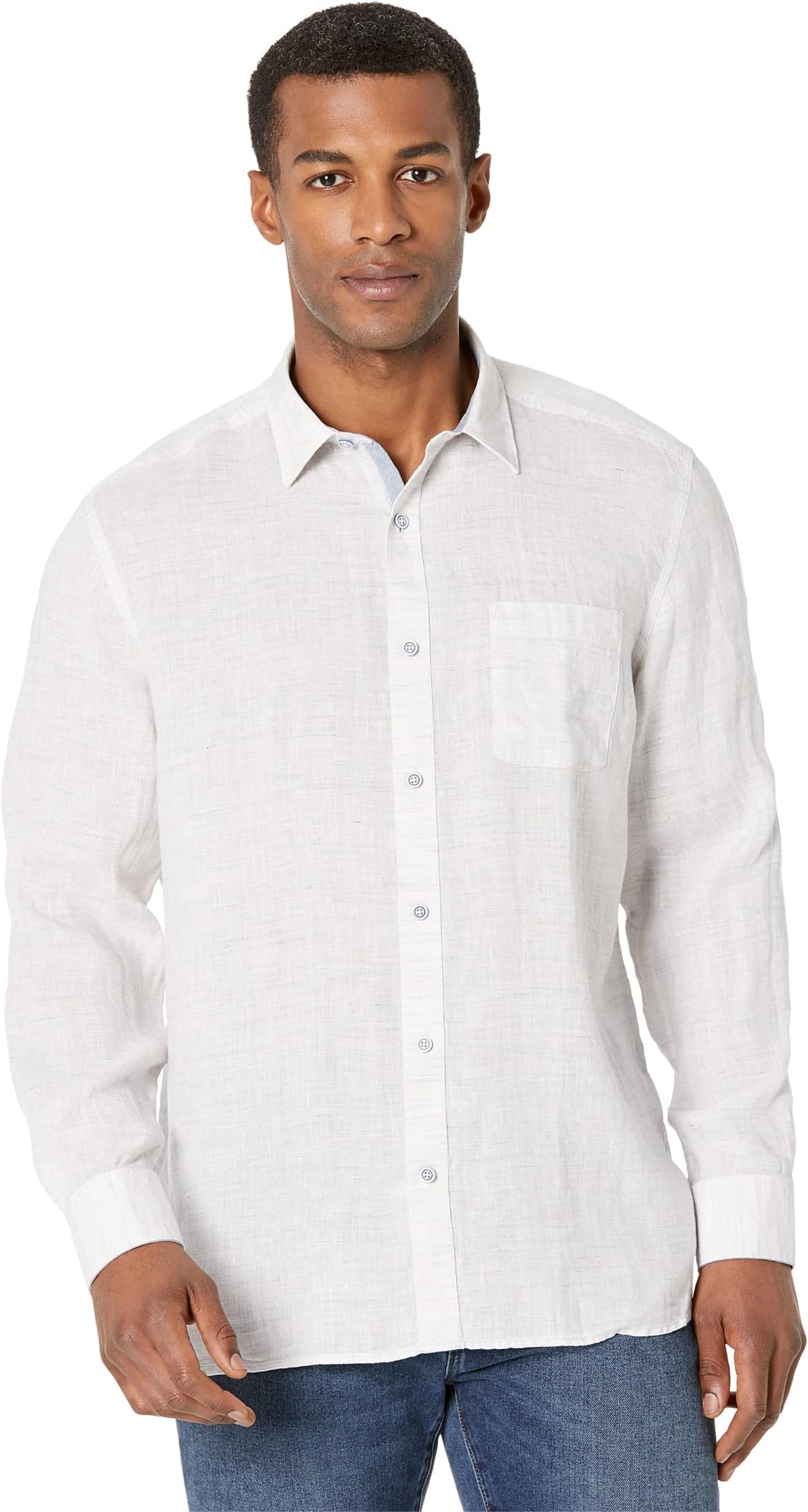 Рубашка Slub Linen Johnston & Murphy, белый