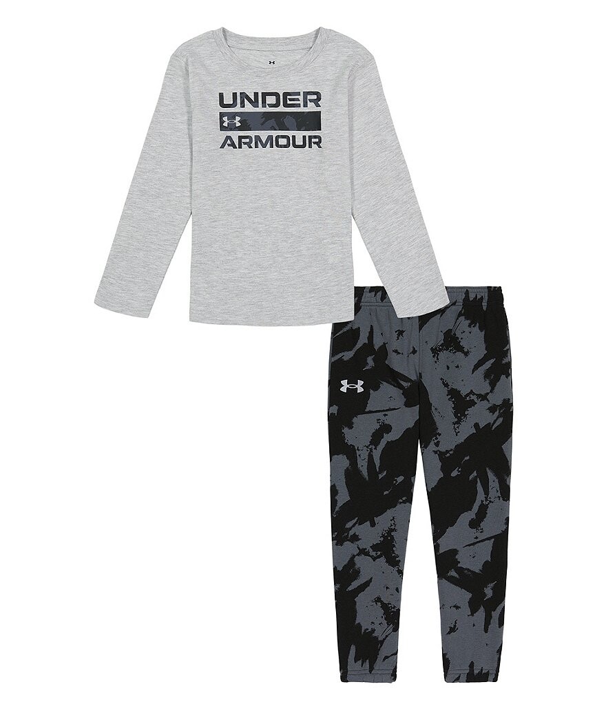

Комплект из футболки с длинными рукавами и брюками-джоггеры Under Armour Little Boys 2T-7, серый