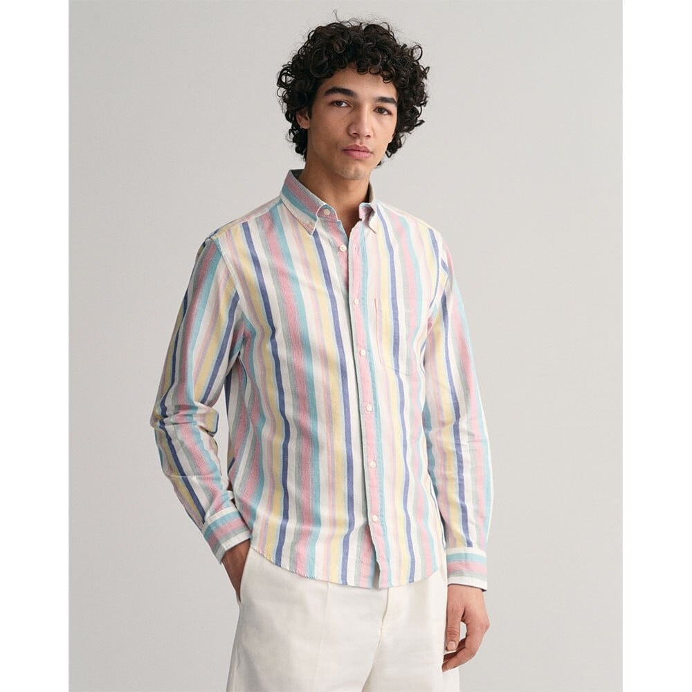 

Рубашка с длинным рукавом Gant Reg Ut Oxford Multi Stripe, разноцветный