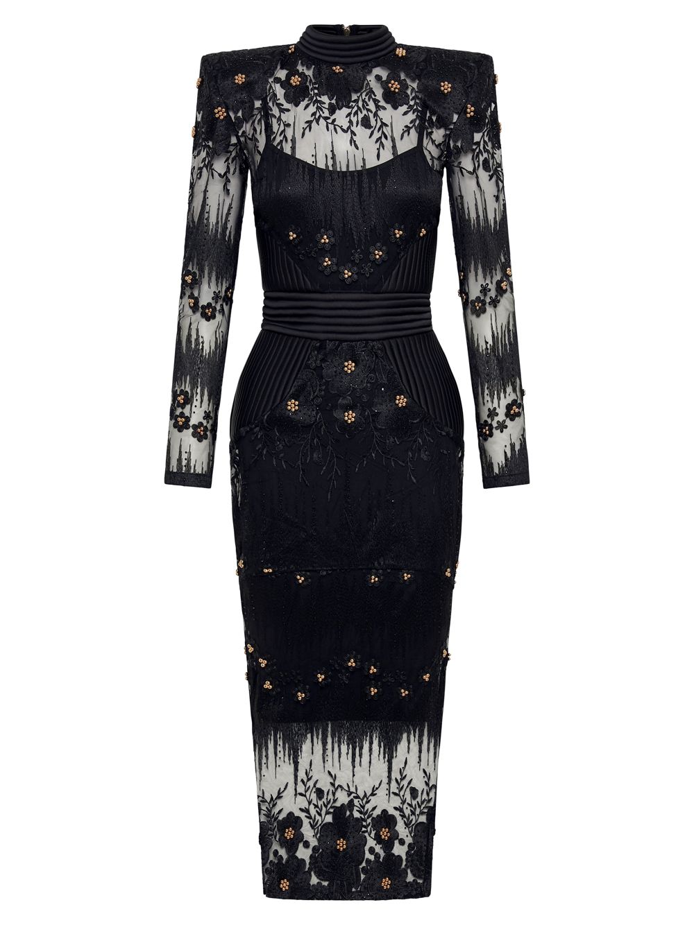Платье миди с украшением L'Artiste ZHIVAGO, черный