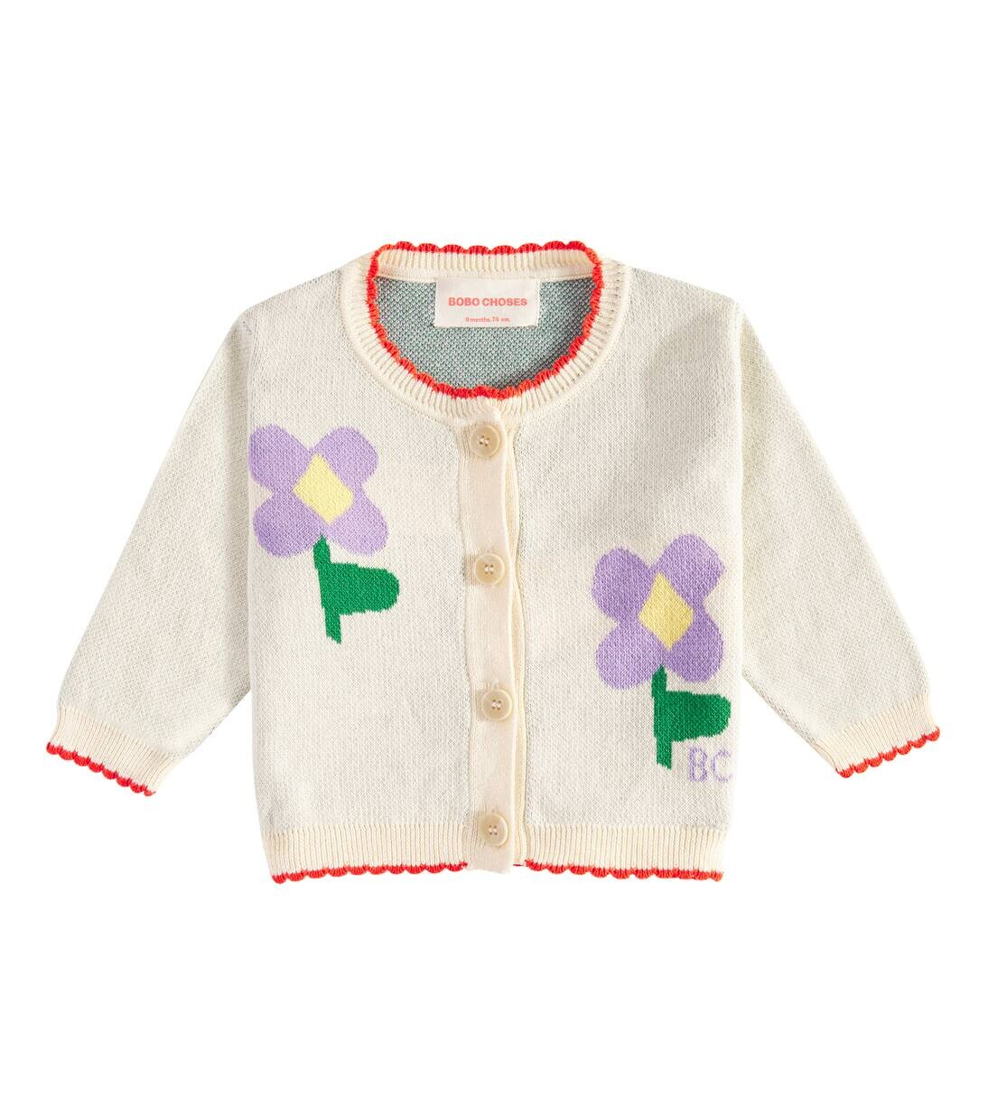 

Хлопковый кардиган с цветком «Baby Pansy» Bobo Choses, синий