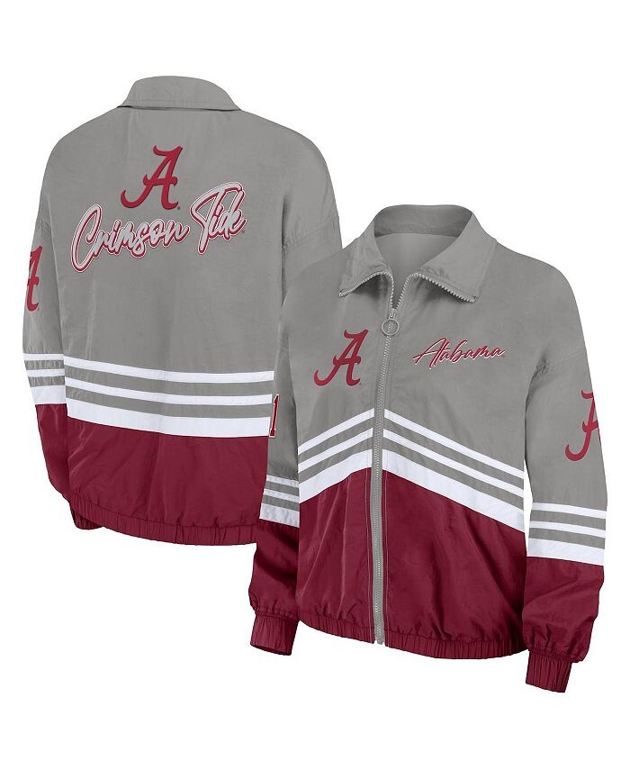 

Женская серая рваная ветровка с молнией во всю длину Alabama Crimson Tide в винтажном стиле WEAR by Erin Andrews, серый