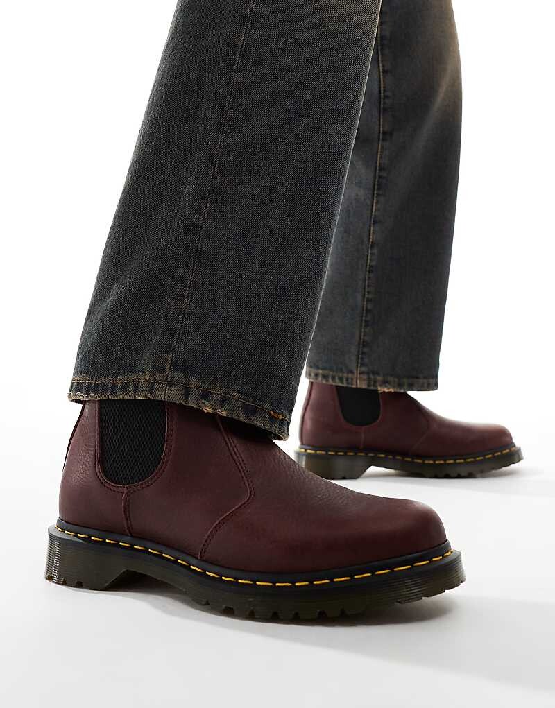 

Доктор Бордовые ботинки челси Martens 2976 на подкладке из искусственного меха