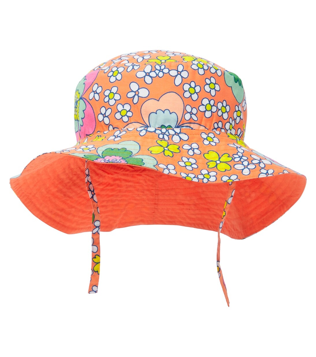 

Хлопковая шляпа от солнца с цветочным принтом Stella Mccartney Kids, апельсин