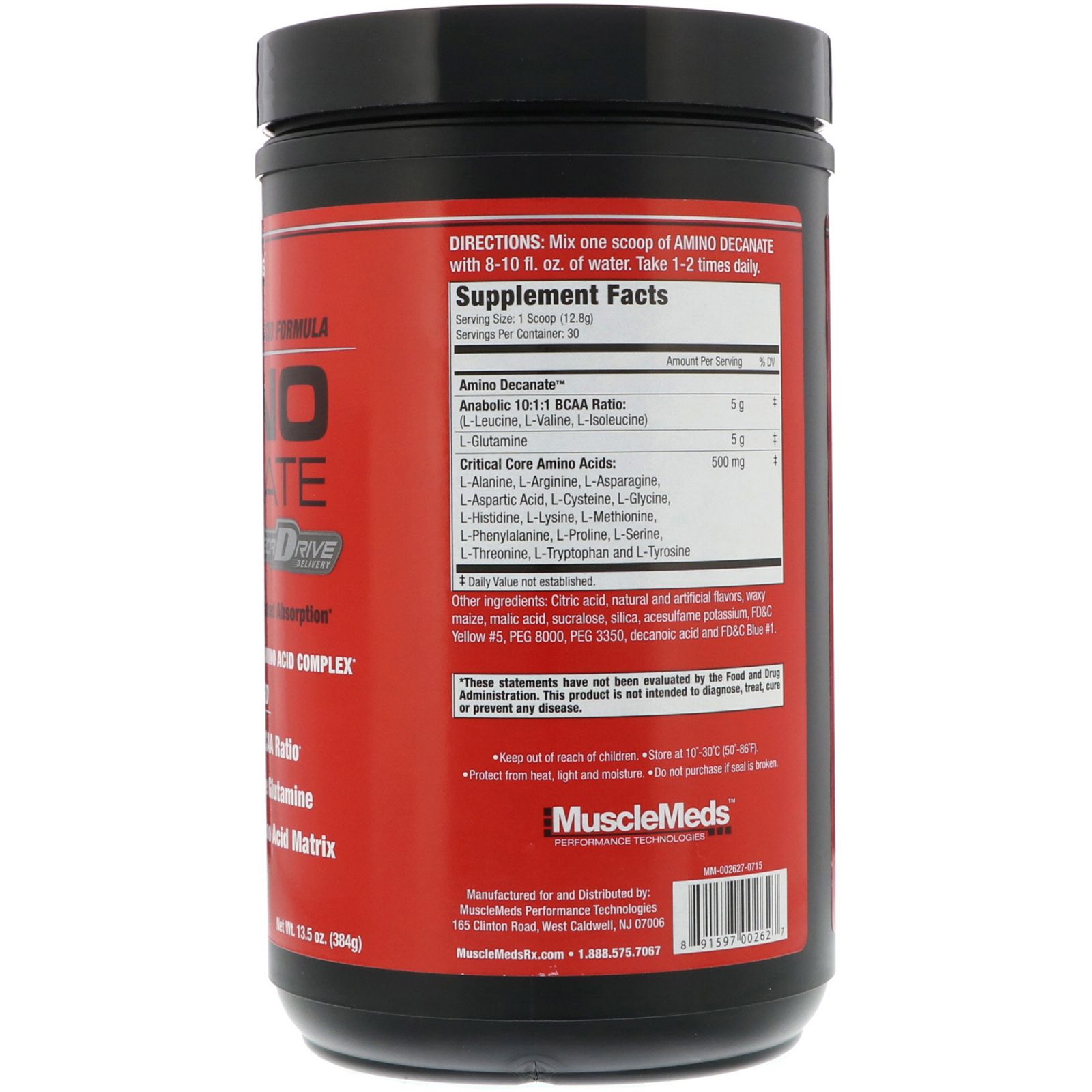 MuscleMeds Amino Decanate Citrus Lime 13.5 oz (384 g)