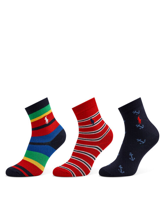 

Комплект из 3-х высоких детских носков Polo Ralph Lauren, мультиколор