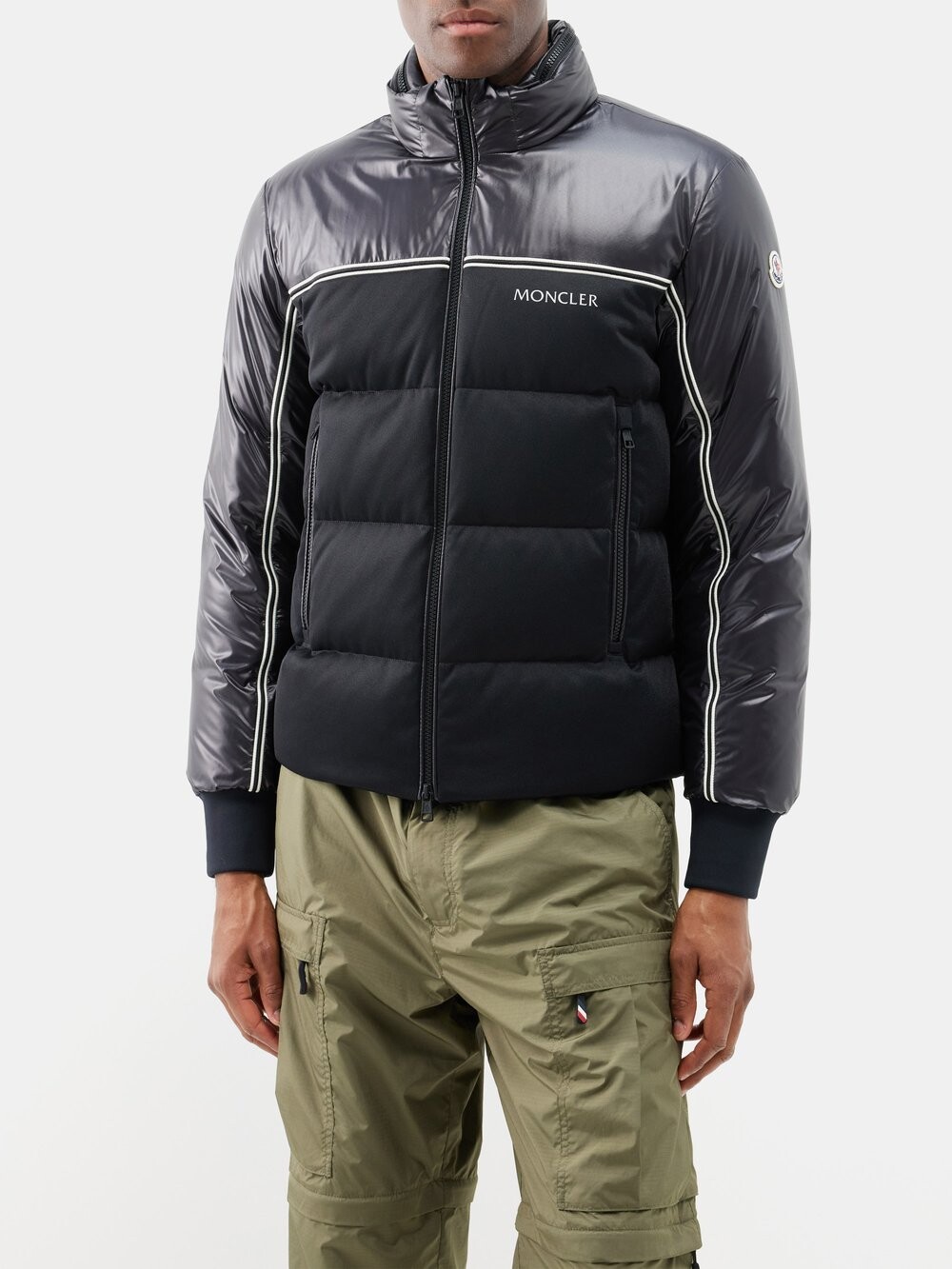

Стеганое пуховое пальто michael из переработанной кожи Moncler, черный