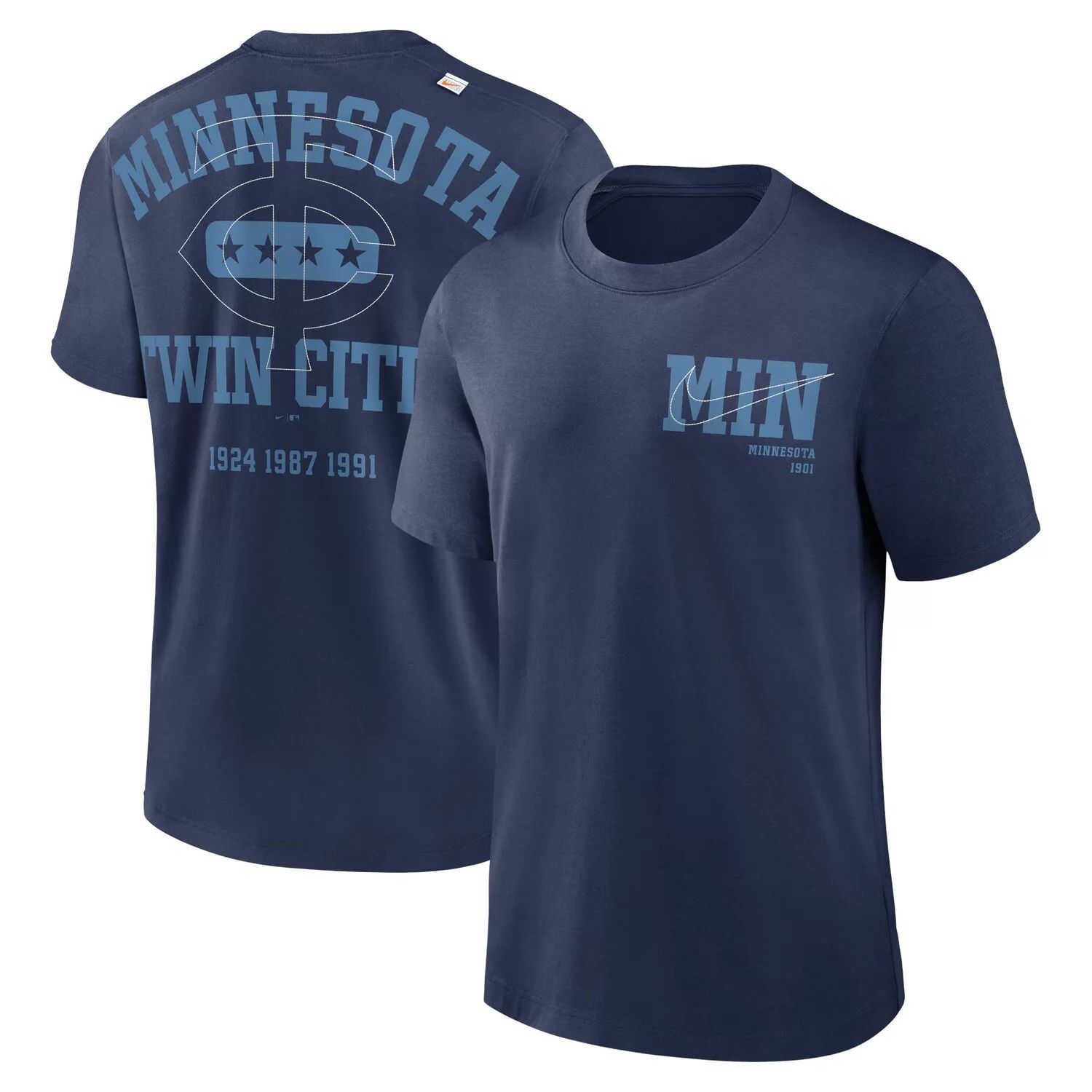 Мужская темно-синяя футболка Minnesota Twins Statement Game Over Nike