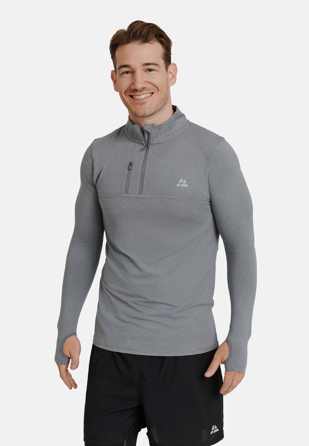 Рубашка с длинным рукавом HALF ZIP Danish Endurance, цвет grey mélange