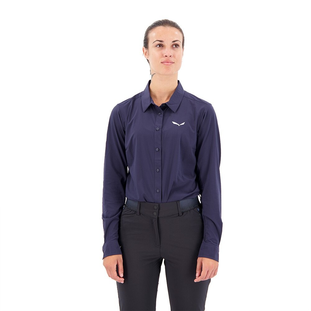 

Рубашка с длинным рукавом Salewa Puez Minicheck 2 Dryton, синий