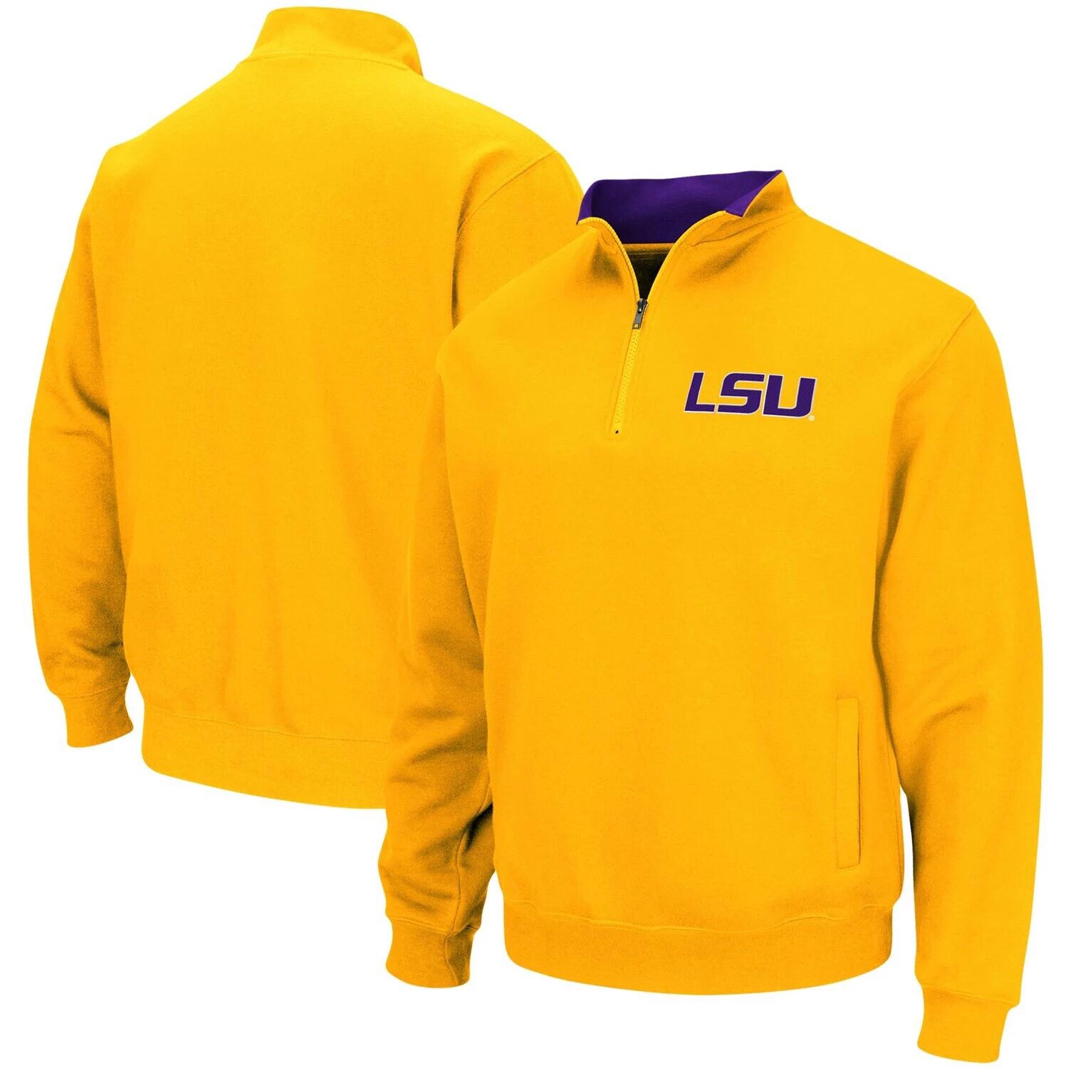 

Мужская золотистая куртка с молнией до четверти и логотипом LSU Tigers Tortugas Colosseum, Желтый