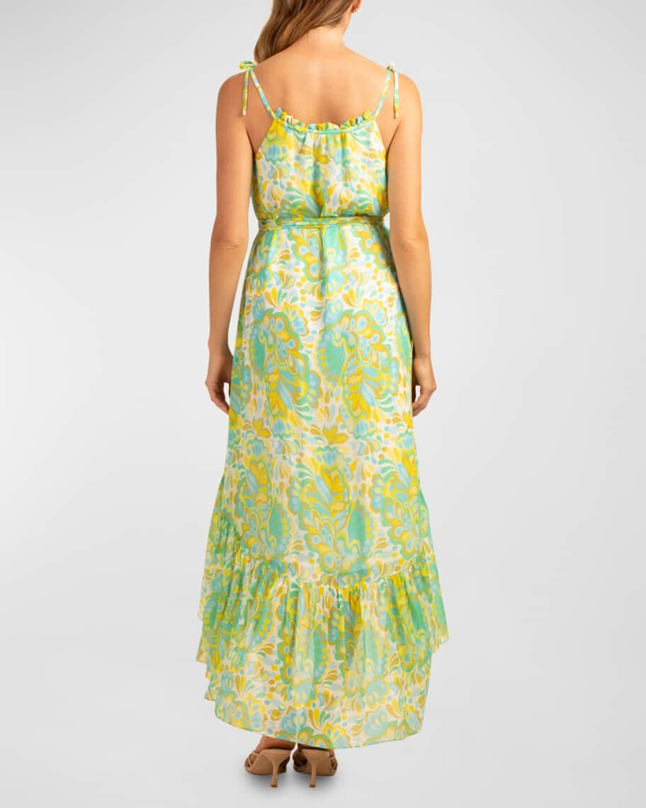 

Платье миди с принтом Honest Paisley High-Low Trina Turk