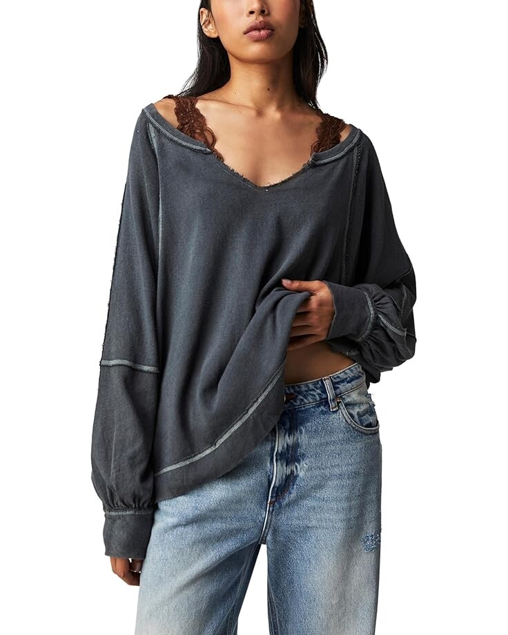 

Футболка Free People Wish I Knew, черный