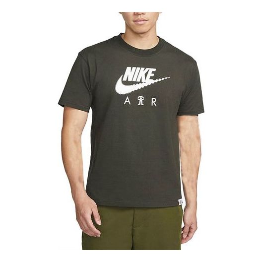 Футболка Men's Nike Alphabet Large Logo Printing Round Neck Solid Color Cotton Casual Short Sleeve Green T-Shirt, мультиколор