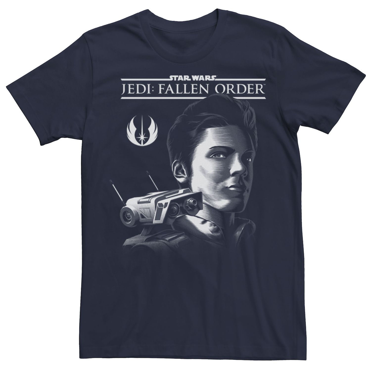 Мужская футболка Jedi Fallen Order Cal Kestis BD-1 с портретом профиля Star Wars