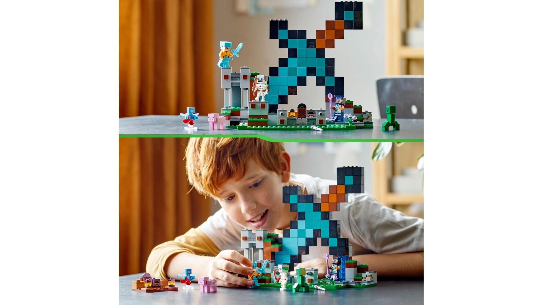 Lego Minecraft Аванпост Меча набор minecraft мягкая игрушка creeper 18см часы будильник изумрудный меч