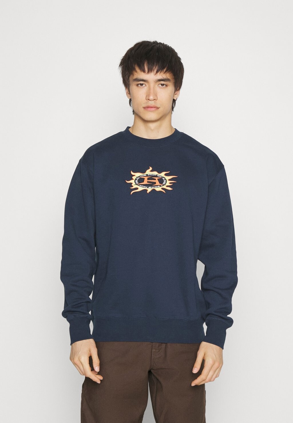 

Толстовка HUF FIRE CREWNECK, темно-синий