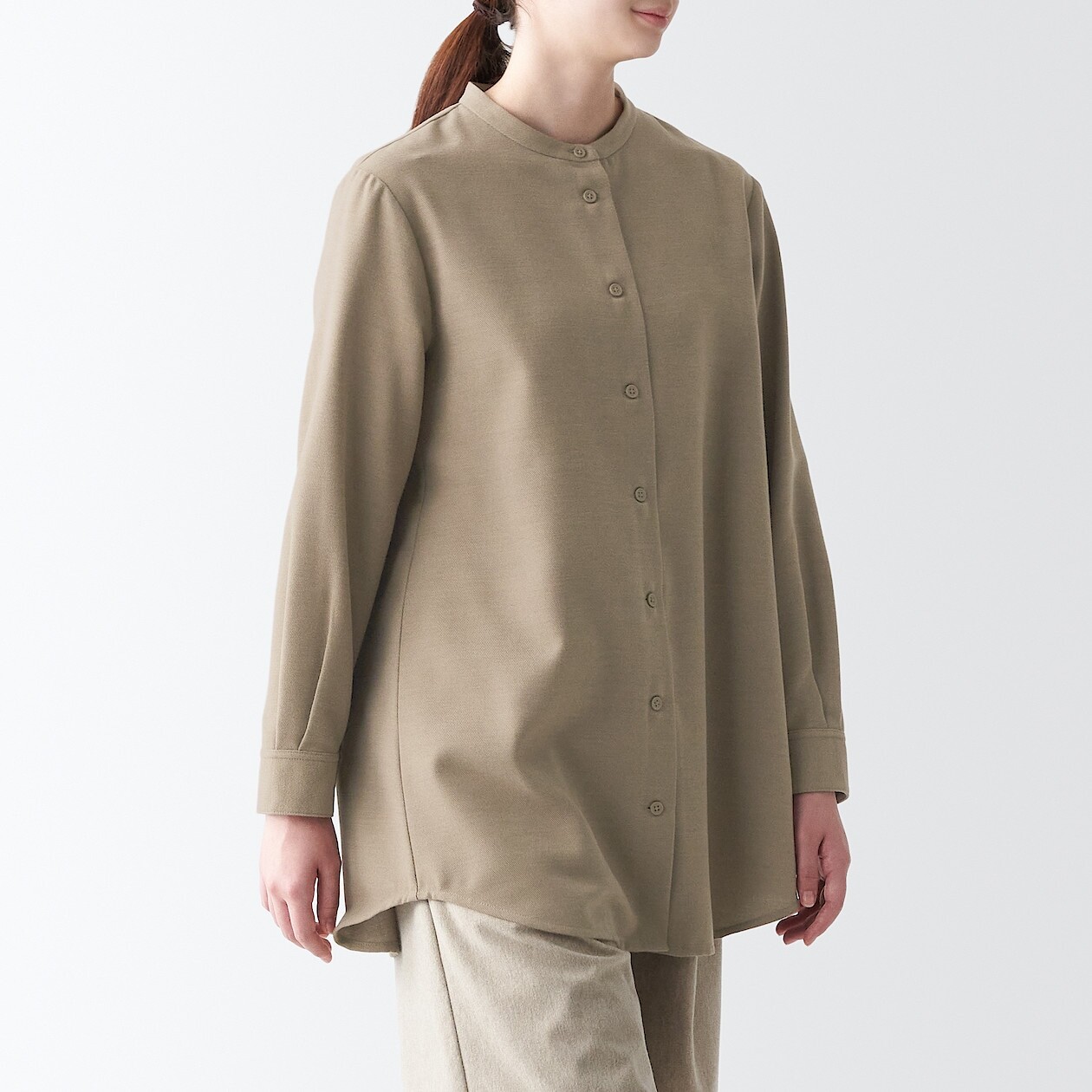 

Туника с длинными рукавами и начесом MUJI, мокко коричневый