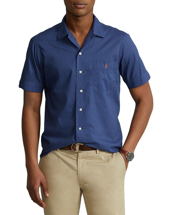 

Хлопковая однотонная рубашка классического кроя на пуговицах Polo Ralph Lauren