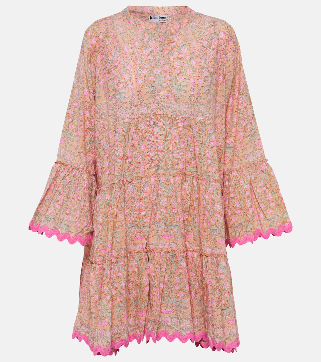 цена Хлопковое мини-платье с цветочным принтом JULIET DUNN, разноцветный