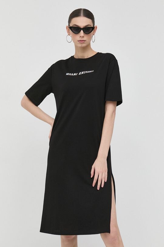 

Платье из хлопка Armani Exchange, черный