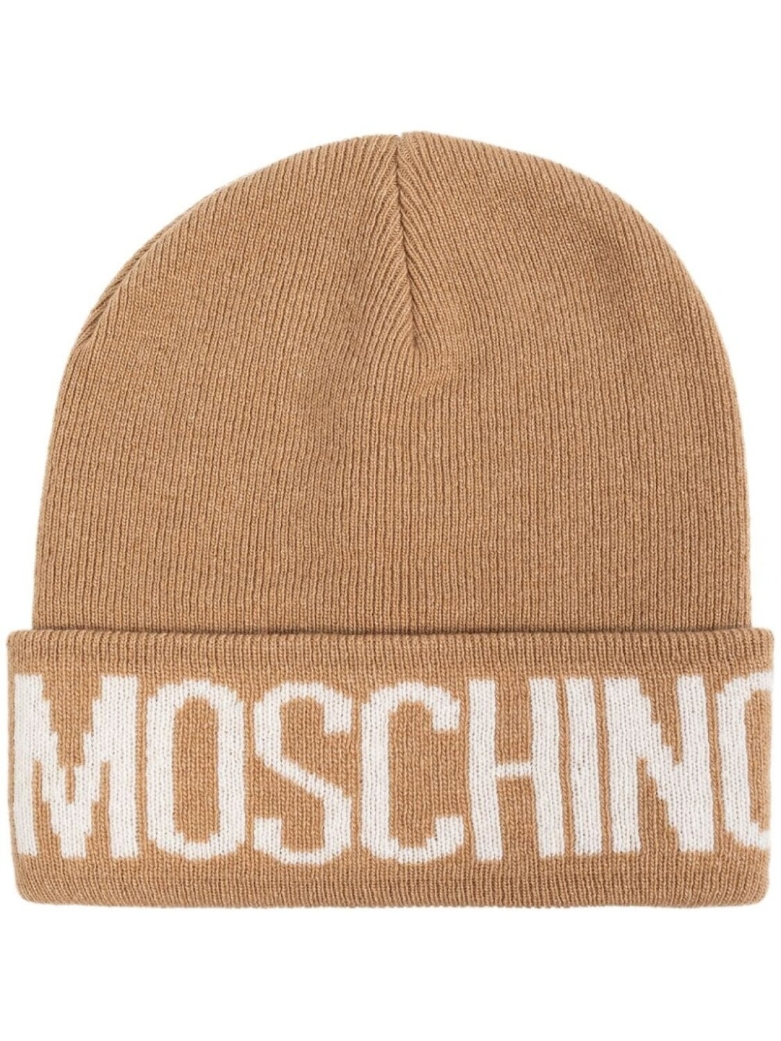

Moschino шапочка с логотипом в технике интарсия, коричневый