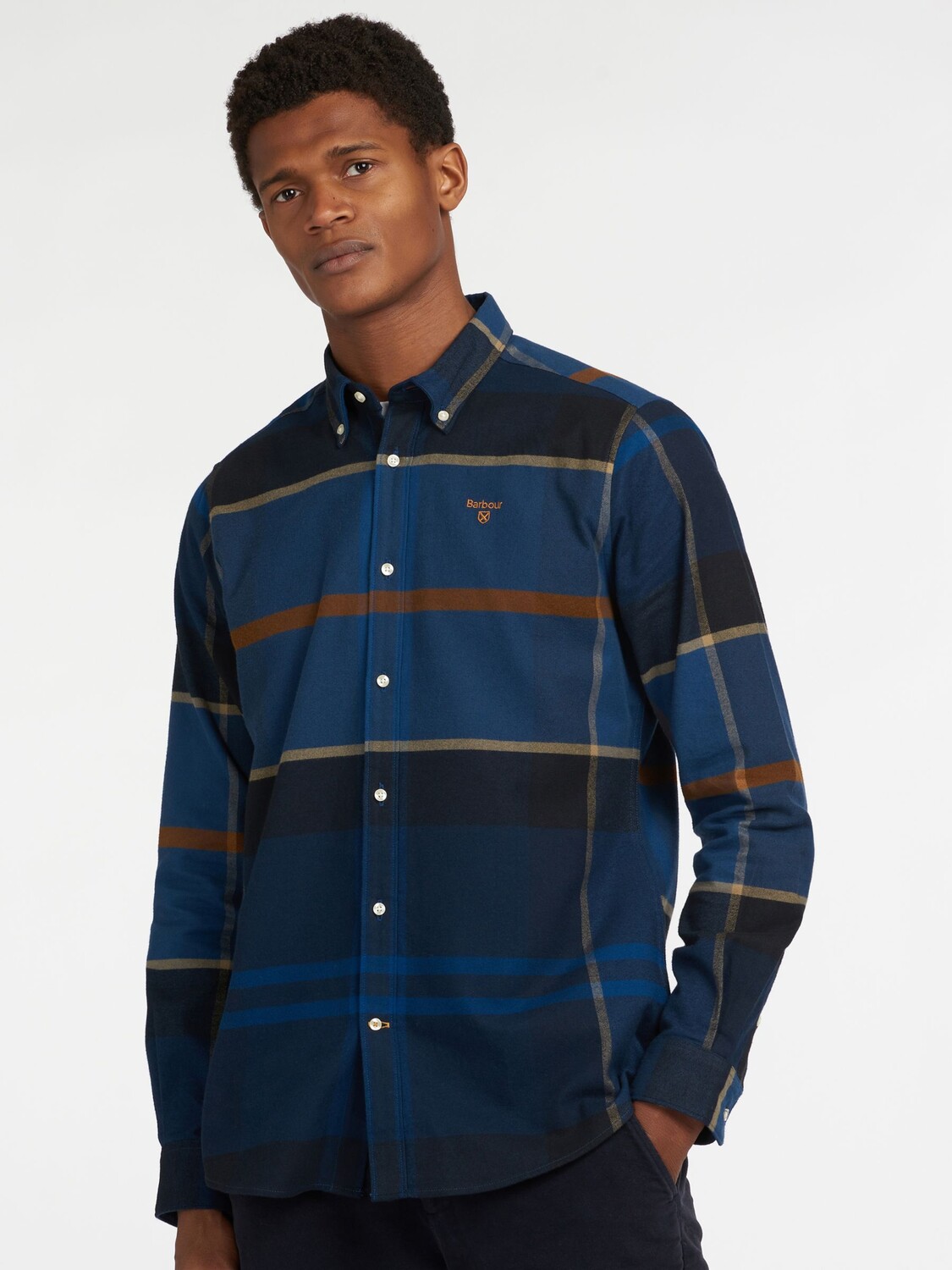 

Рубашка в шотландскую клетку приталенного кроя Barbour Iceloch, цвет Midnight
