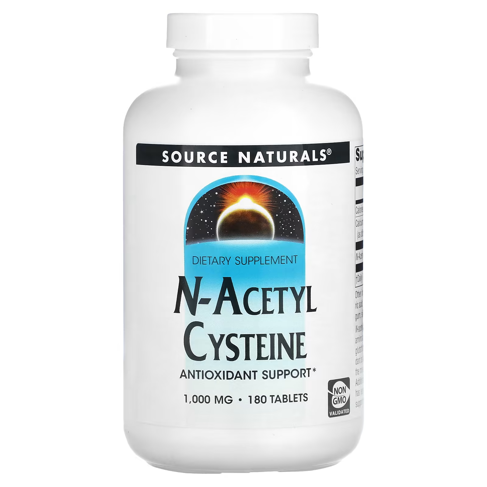 N-ацетилцистеин, 1000 мг Source Naturals, 180 таблеток source naturals бетаина гидрохлорид 650 мг 180 таблеток