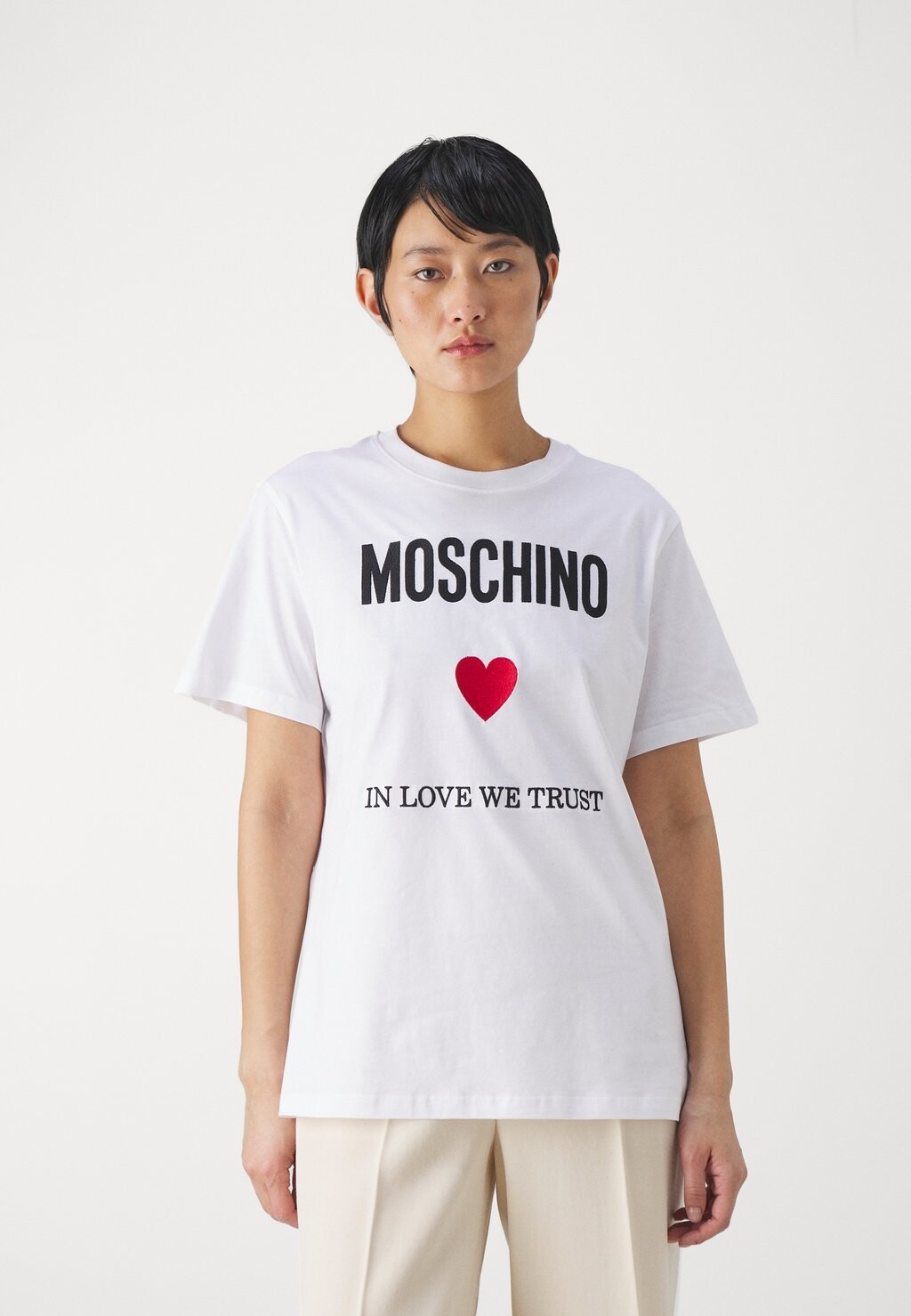 

Футболка с принтом MOSCHINO, фантазийно-белая, Белый