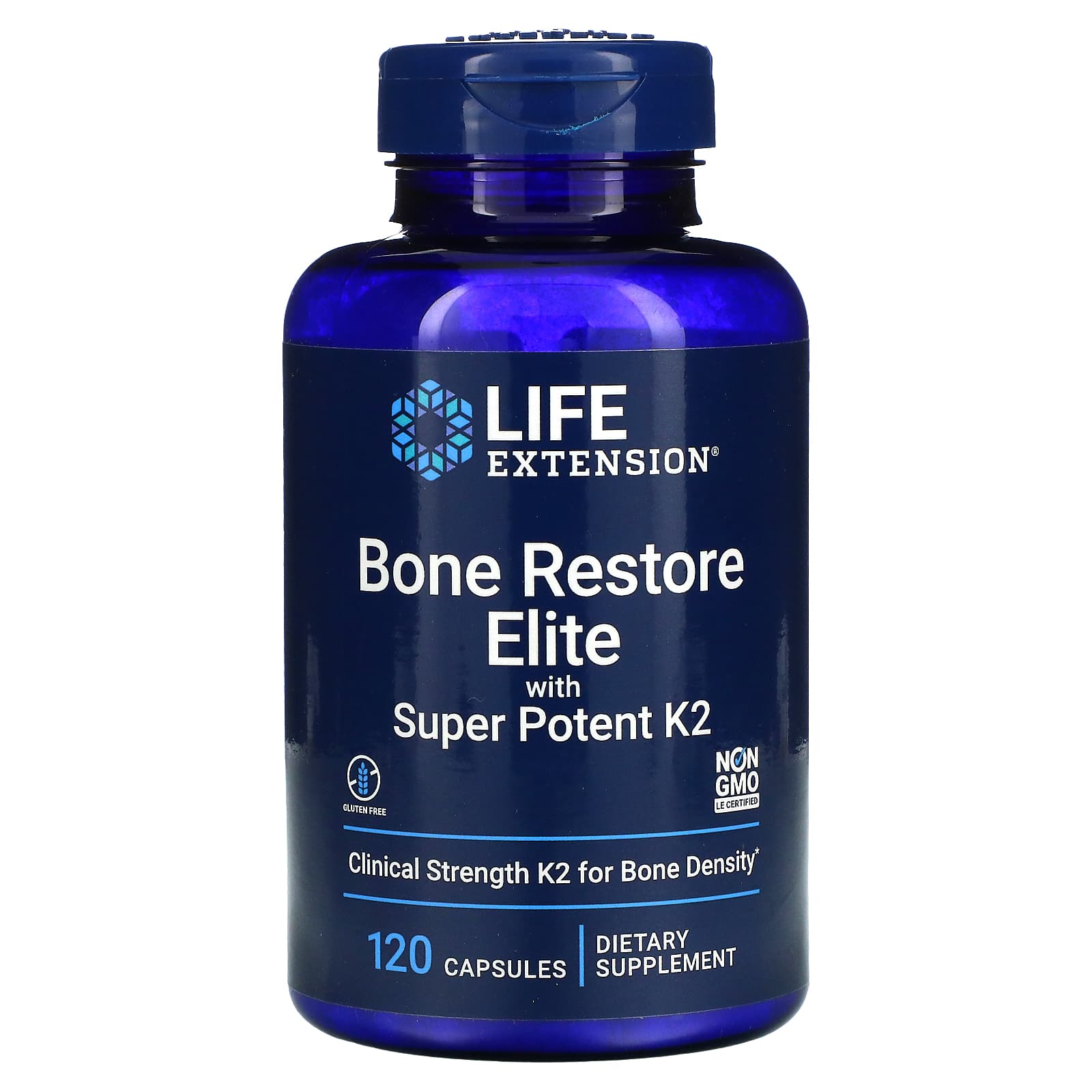 

Bone Restore Elite, со сверхмощным витамином K2, 120 капсул, Life Extension