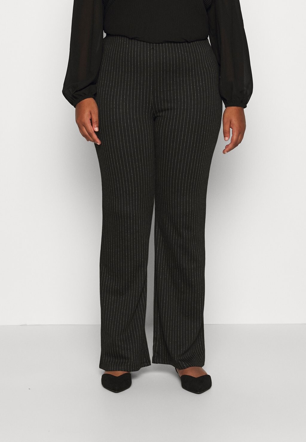 

Брюки Pcjannah Flarep Pants Pieces Curve, цвет black/white