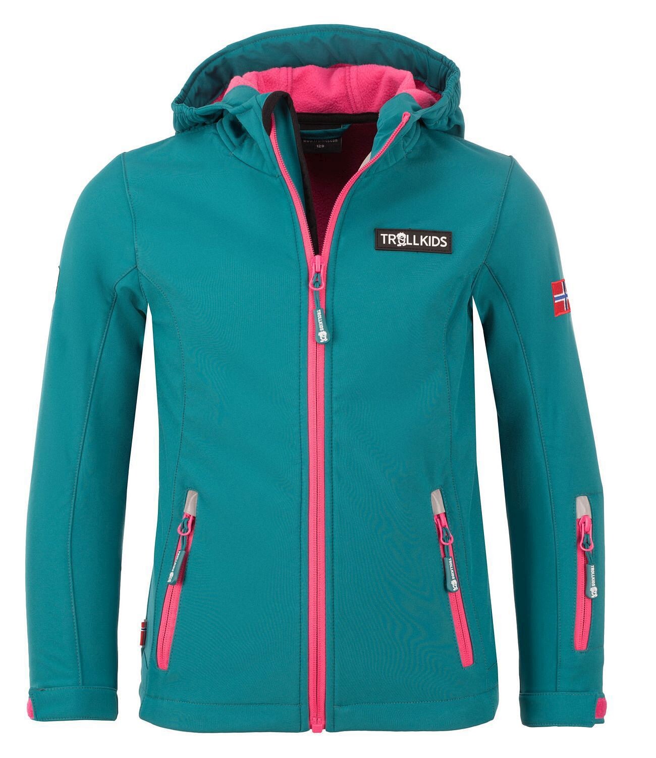 

Куртка софтшелл Trollkids Softshell Jacke Oslofjord, цвет Smaragdgrün/Rubinrot