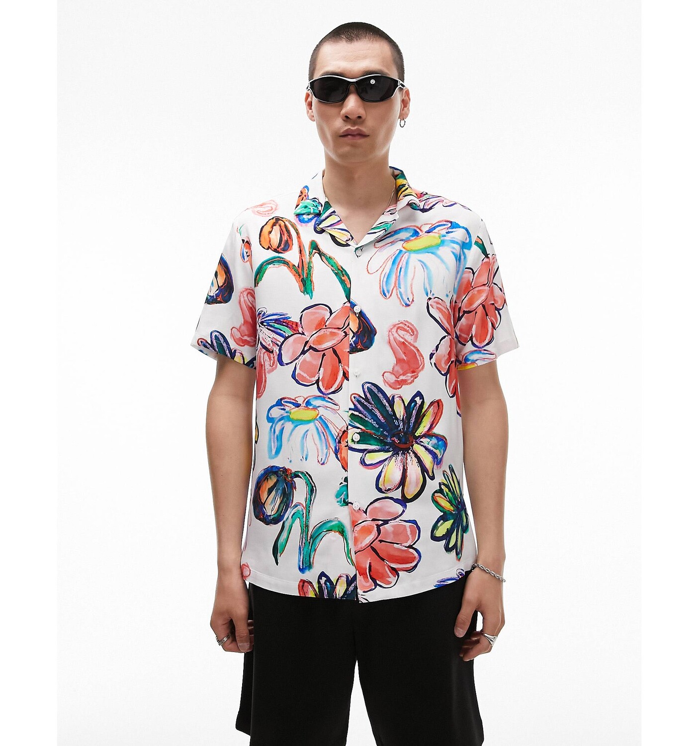 

рубашка Topman с абстрактным цветочным принтом