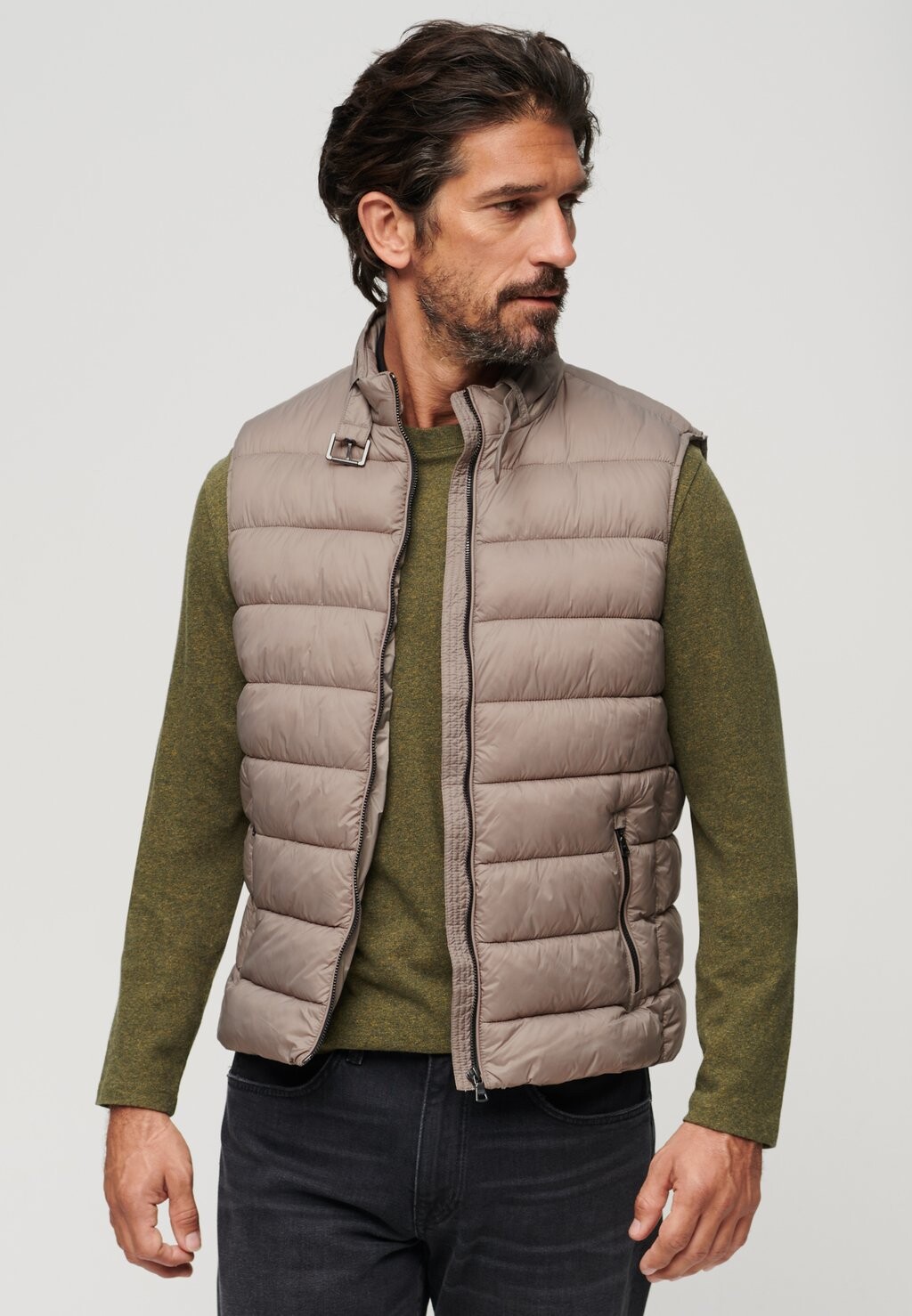 

Жилет PADDED Superdry, бежевый