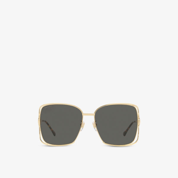 

Солнцезащитные очки gg1020s в металлической квадратной оправе Gucci, желтый