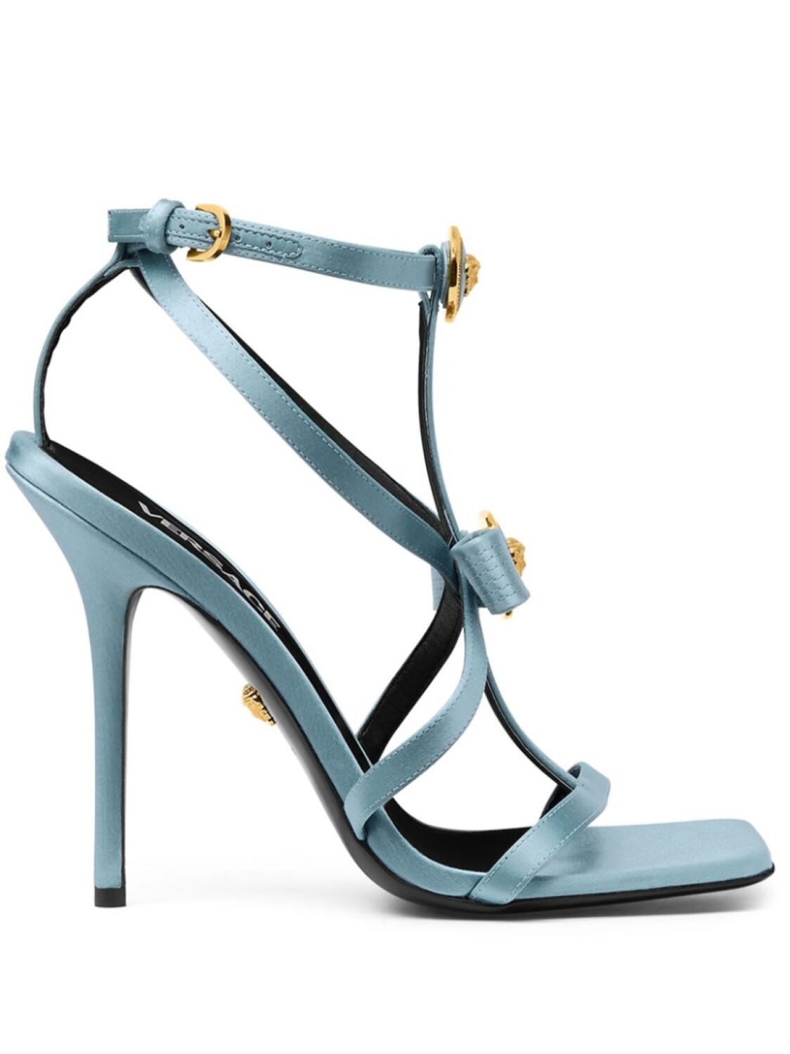 

Versace атласные босоножки Gianni, синий