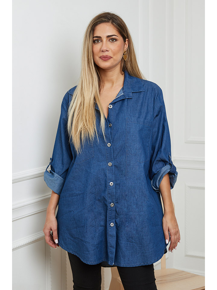 блуза culture jeanshemd monja синий Блуза Plus Size Company Jeanshemd Hobbs, синий