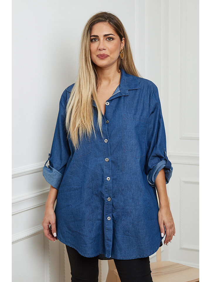 

Блуза Plus Size Company Jeanshemd Hobbs, синий