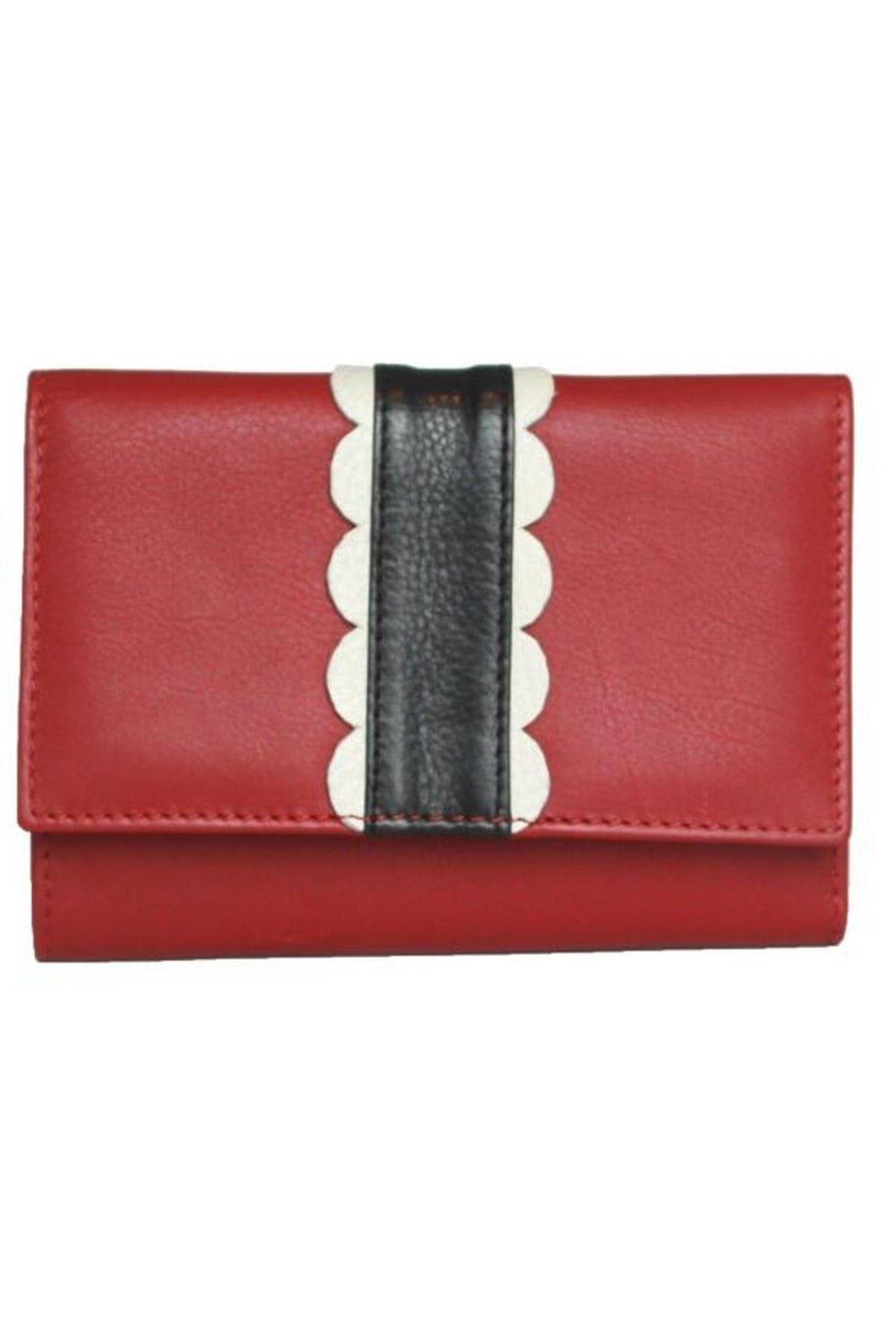 Кошелек Melanie с зубчатой ​​панелью Eastern Counties Leather, красный кожаный кошелек с d образным кольцом eastern counties leather красный