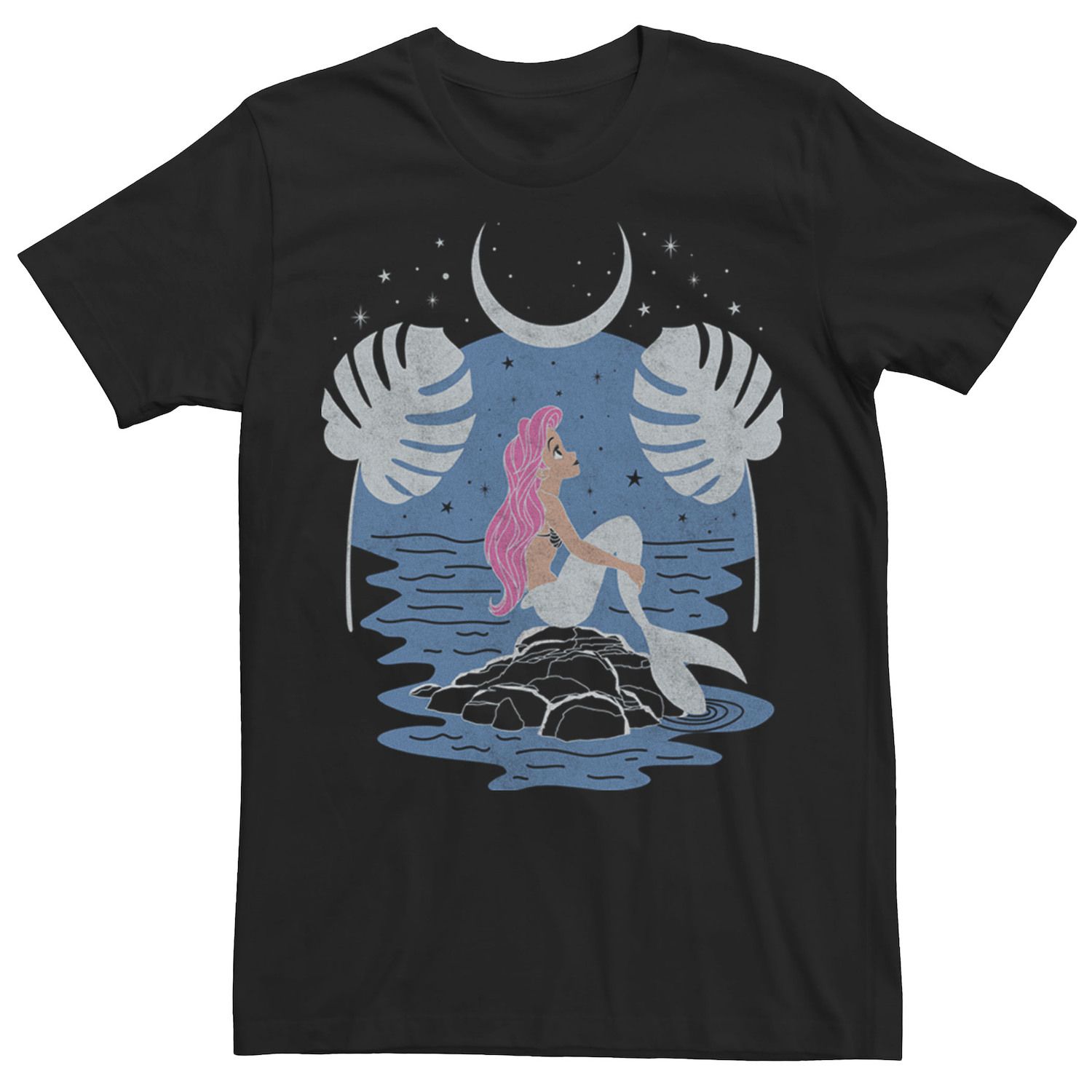 Мужская футболка Disney The Little Mermaid Ariel Night Sky Profile Licensed Character мужская футболка disney the little mermaid ariel let love grow с цветочным принтом licensed character