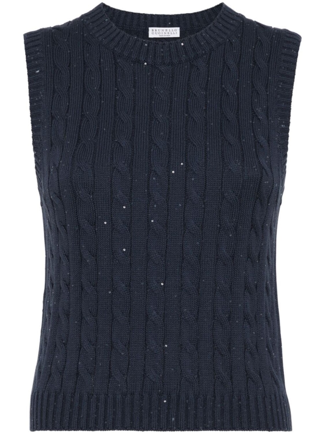 

Brunello Cucinelli топ фактурной вязки с пайетками, черный