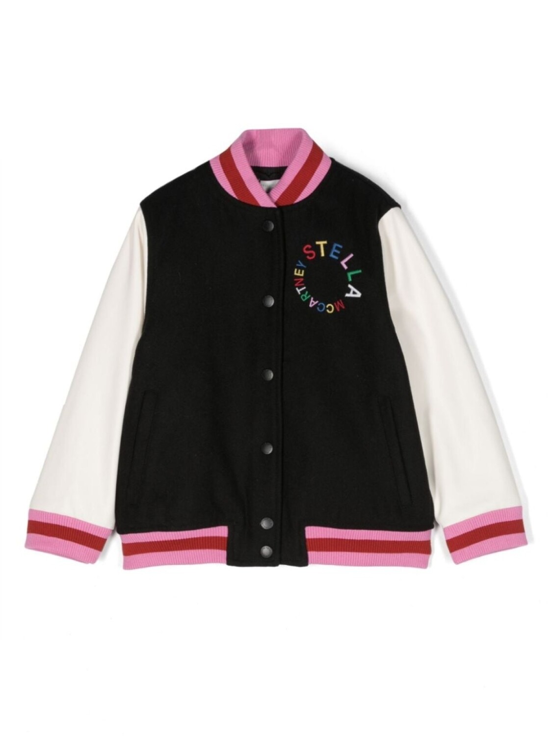 

Stella McCartney Kids бомбер с вышитым логотипом, черный