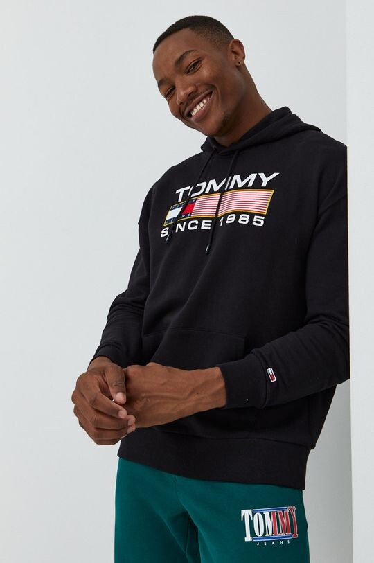 

Хлопковая толстовка Tommy Jeans, черный