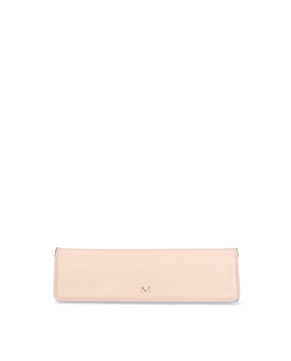 Косметическая сумочка из мягкой кожи наппа розового цвета Mascaró