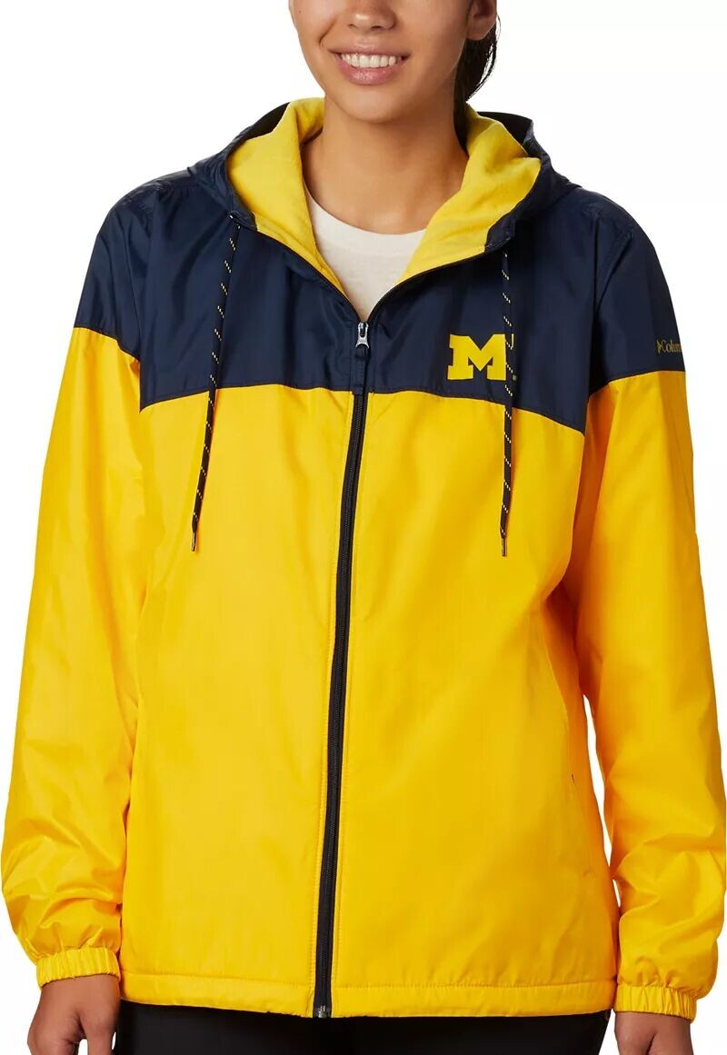 

Женская куртка Columbia Michigan Wolverines синего/кукурузного цвета CLG с подкладкой вперед