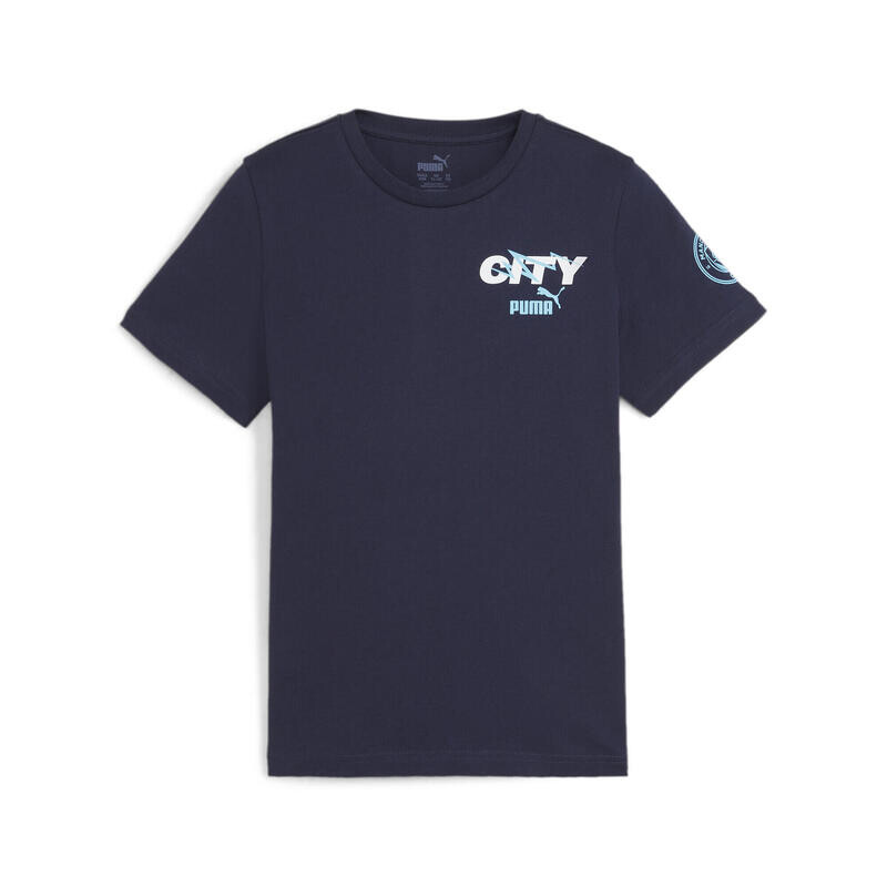

Футболка Manchester City Ftblicons Молодёжная PUMA Navy White Blue